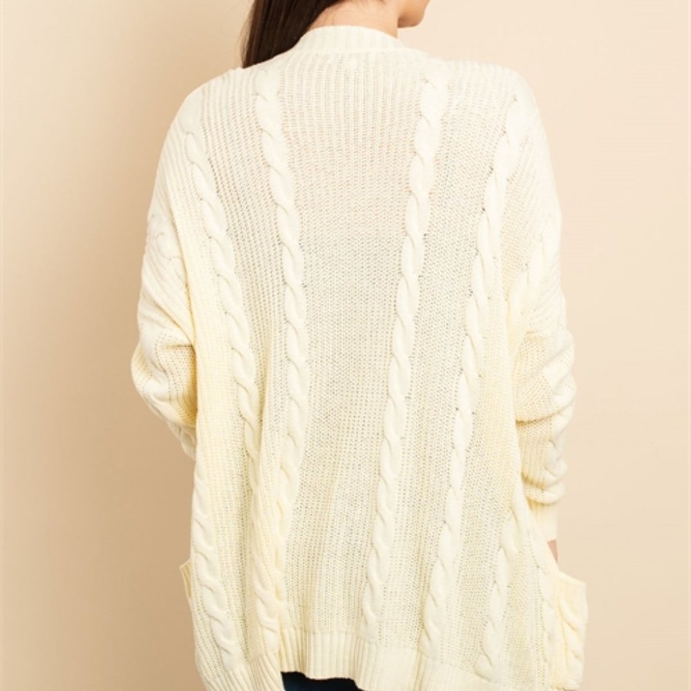 Cream knit sweater cardigan - Picture 3 of 9